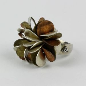 Silpada Silver Tricolor R1978 Chacha Sterling Copper Brass Ring